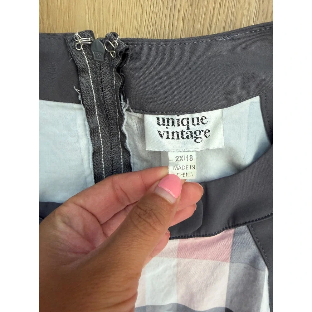 Unique Vintage Plaid Rockabilly Halter Dress preppy Plus Size 2X 18
